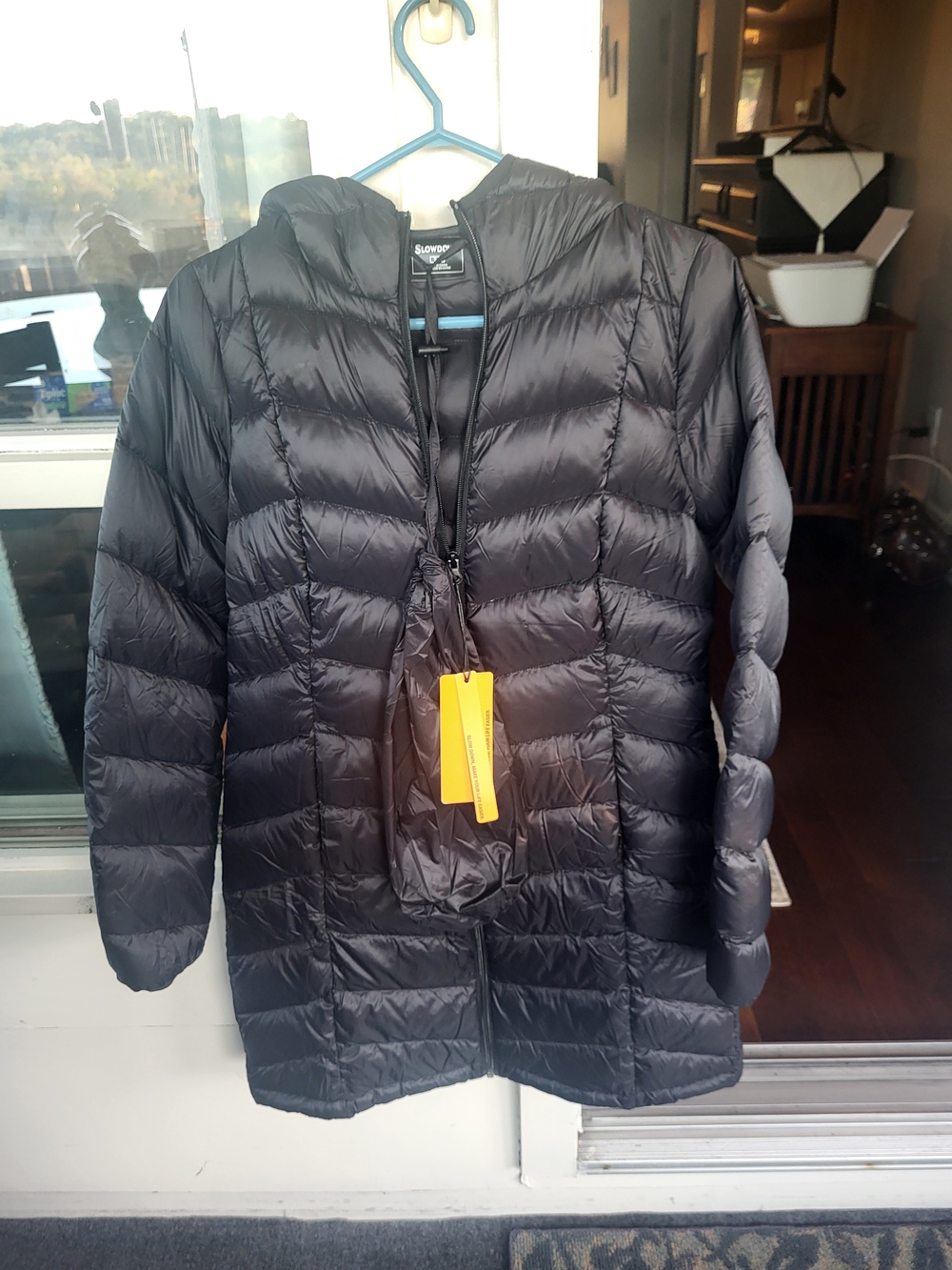 Superdry Women's Black Hooded Quilted Long Puffer Jacket Size Small